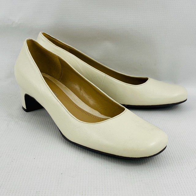 ivory leather pumps