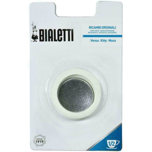 Bialetti Coffee Maker Spare Parts, Stainless Steel, 3 Gaskets 1 Filter