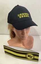 Waffle House Hat Black Canvas OSFA Adjustable w Yellow Chef’s paper hat