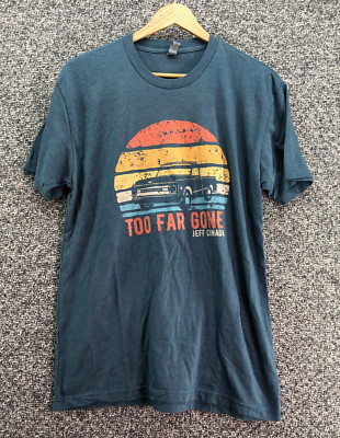 Too Far Gone Jeff Canada Next Level Apparel T-Shirt Blue Mens Sz M Chevrolet