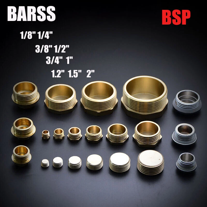 Brass Male Thread Blanking Plug Pipe End Cap 1/8" 1/4" 3/8" 1/2" 3/4" 1" 1.2" 2" - Image 4 of 4