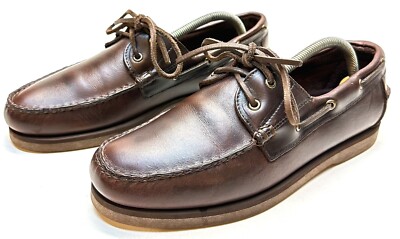 Mens Allen Edmonds 2238 Force 10 Brown Leather Casual Boat 