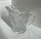 Vintage Anchor Hocking Wexford - Clear Glass Creamer - Diamond Pattern - 4" tall