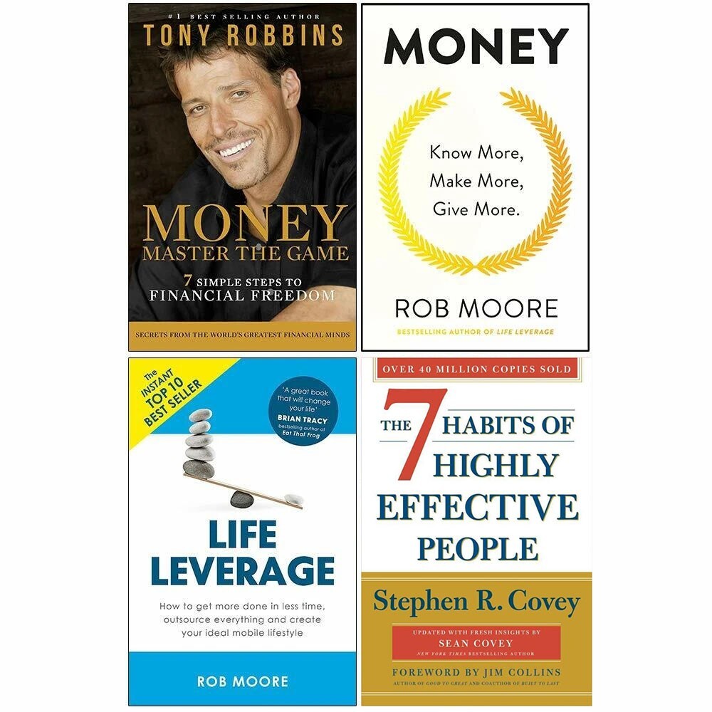 Money Master,Money,Life Leverage,7 Habits of Highly Effective People 4 Books Set