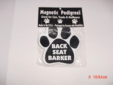 MAGNETIC PEDIGREES - BACK SEAT BARKER - DOG CAR Magnet NWT 