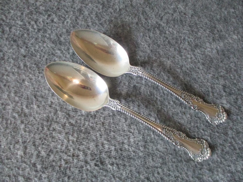 GORHAM STERLING SILVER SERVING SPOONS-2 CAMBRIDGE 1899 PATTERN -DANIEL LOW-111g