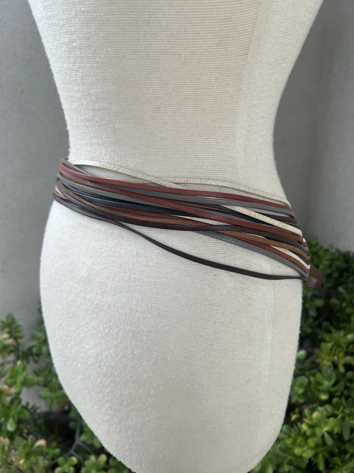 Cinturón de cadera de cuero DKNY varias cuerdas OS Foto 3 de 4