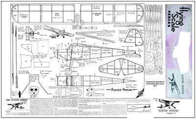 AUSTER ARROW FREIFLUG GUMMI MODELLPLAN UND TEILE MUSTER