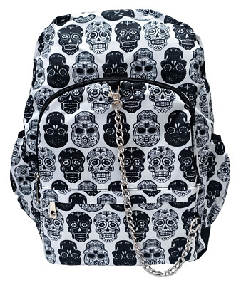 SUGARSKULLS schwarz weiß Rucksack Backpack Schule Tag der Toten GOTH Laptoptasche