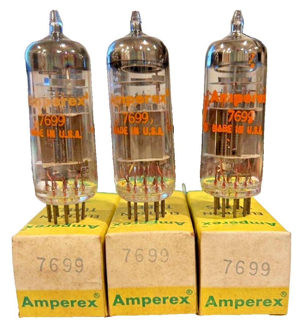 Lot of 3 Amperex 7699 Tubes - NOS/NIB - Tested GOOD on Hickok 539B