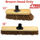 Outdoor Garden Broom Head Only Stiff Hard Bristle Floor Yard Brush Sweeper