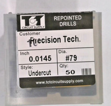 TCT REPOINTED DRILLS UCY 79 0.0145" DIA 0.217" FLUTE LOT OF 50 