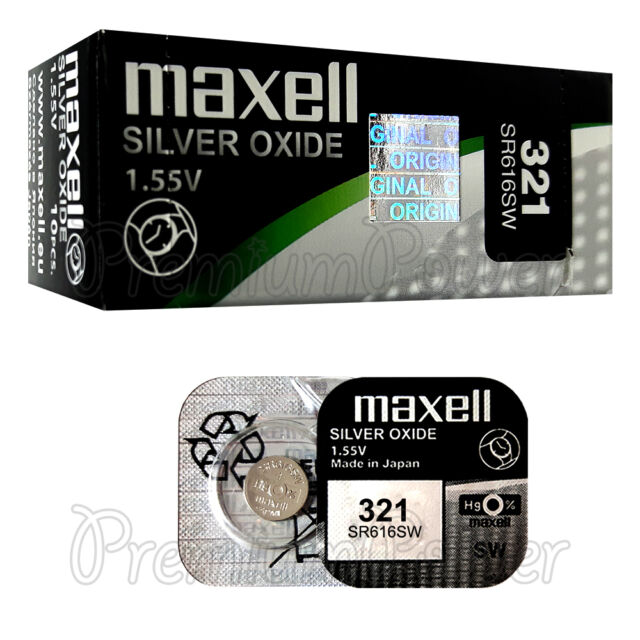 2 x Maxell 321 Silver Oxide batteries 1.55V SR616SW SR616 Watches 0% Mercury