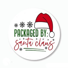 Packaged by Santa Claus Christmas Scrapbook Stickers Holiday Envelope Seals
