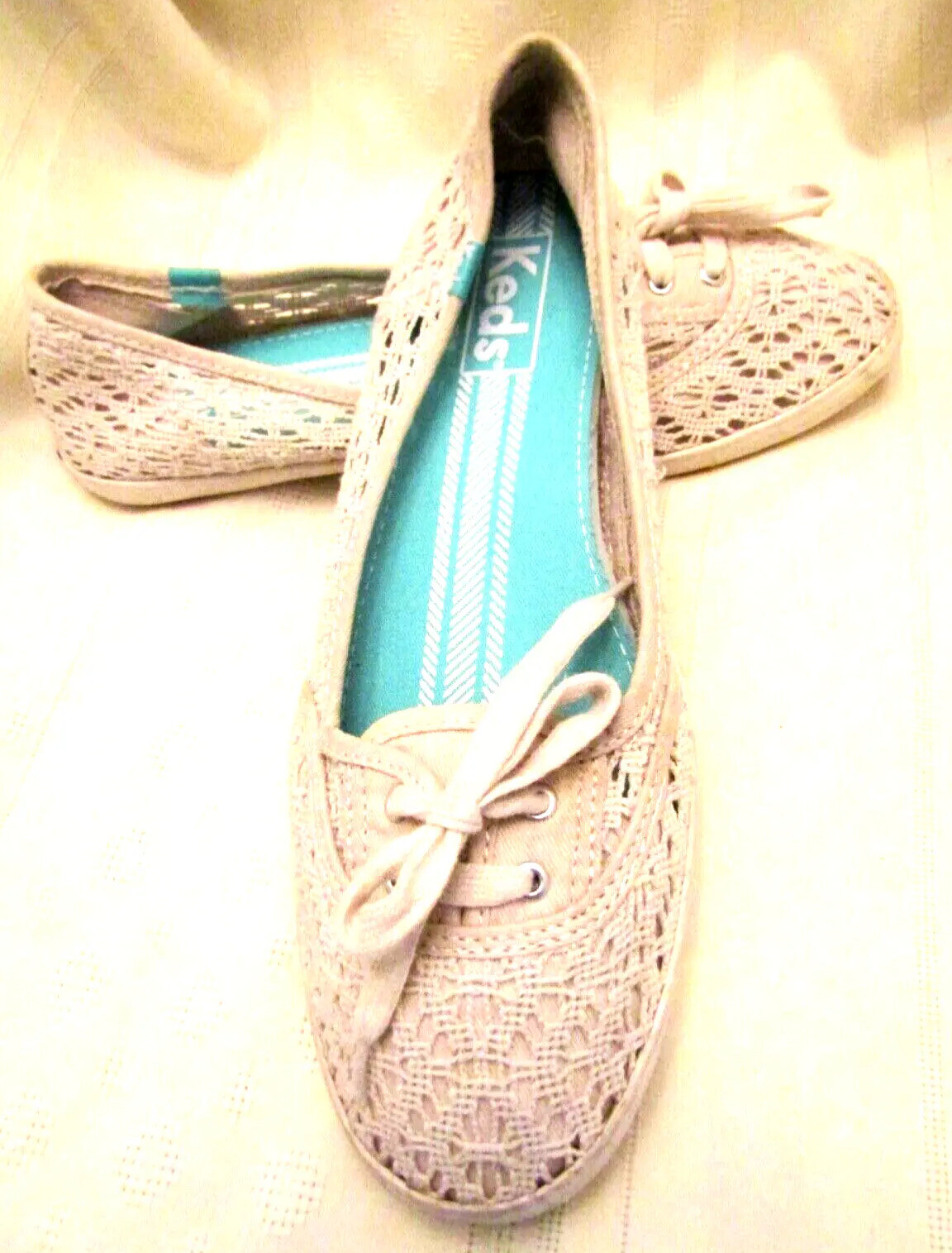 Keds CUSHIONED TANBEIGE CROCHETLACEY FABRIC Sneaker… Gem