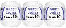 3-Pack - Classic Crochet Thread - White - Size 10 Value Pack - 1000 Yards Each