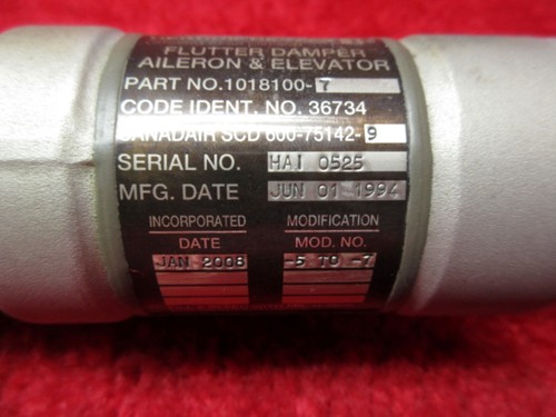 Heroux Devtek Aileron & Elevator Flutter Damper PN 1018100-7, 600-75142-9 - Picture 12 of 14