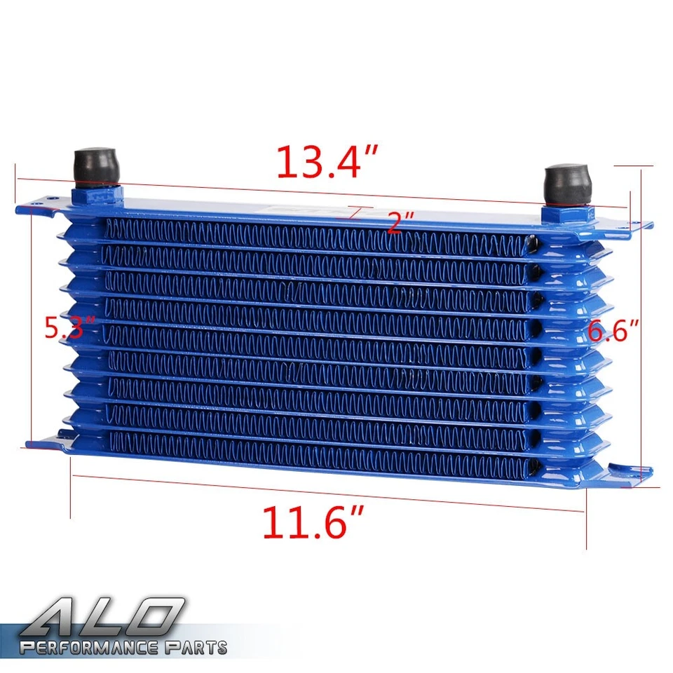 Universal 10 Row 10AN Aluminum Engine Oil Cooler+Filter Relocation Kit+Oil Line — 第 2/4 张图片