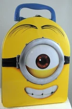 Despicable Me MINION HEAD Tin Carry All Lunch Box Case ONE-EYED CARL new