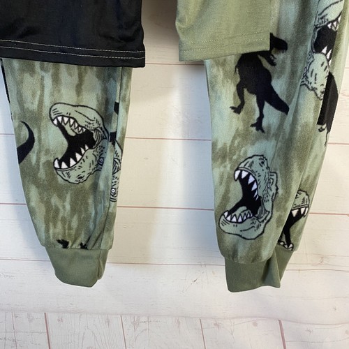 Wonder Nation Boys Dinosaur Glow in the Dark Pajama Set Fleece Bottoms Sz 18/2XL - Picture 4 of 11