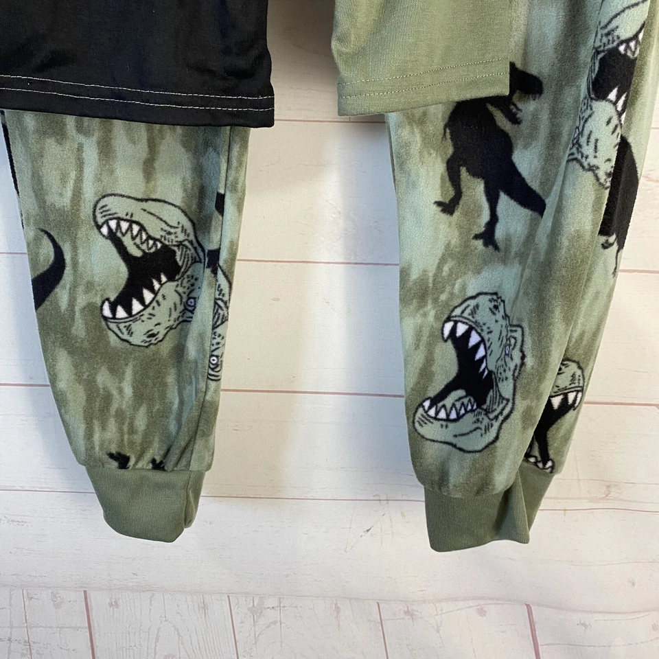 Пижамный набор Wonder Nation Boys Dinosaur Glow in the Dark флисовое дно размер 18/2XL - Изображение 4 из 4