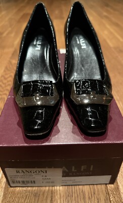 Amalfi By Rangoni Firenze Catena Pump, Black Croccolux, Size