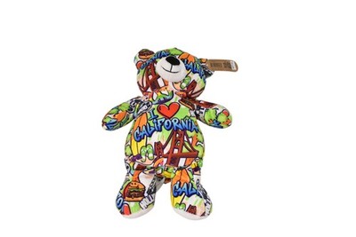 Plushology Recycled I Love California Graffiti Teddy Small Multicolor 10in Toy