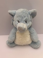 Aurora Baby Blue Elephant Plush Stuffed Animal Soft Cuddly Sewn Eyes T3