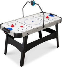 LED 54 Inch Air Hockey Game Table w/Light-up Scoreboard Powerful Motor 2 Pushers