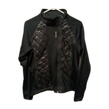 Reebok Athletic Jacket Size L/G Fitted Figure Flattering Thumbholes Zip Pockets