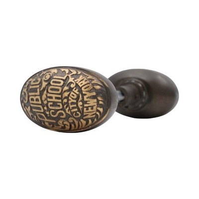 Solid Brass Pair of New York City Public School Door Knobs - 3 Finish Choices