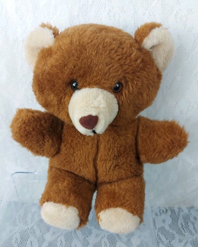 Vintage Dollcraft Teddy Bear Brown Tan 10" Plush Stuffed Animal Toy ...