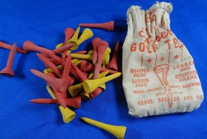 ANTIQUE VINTAGE GOLF TEES, X-PERT GOLF TEE BAG, GREAT FOR ANY COLLECTION