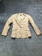 Gap Blazer Jacket Womens 0 Beige Linen Formal...