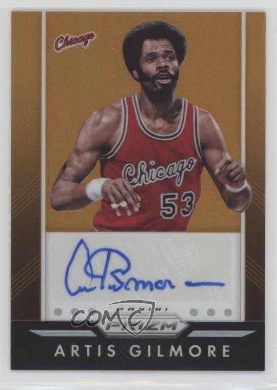 Artis Gilmore Orange Prizm #AGM Basketball Cards 2015 Panini Prizm Autographs trading card — raw and PSA graded price guide
