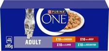 PURINA ONE Mini Fillets Mixed Selection in Gravy Wet Cat Food 40x85g uk 5.00 per kilo