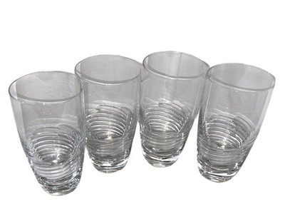 Miller Rogaska Vortex 6  Highball Glass Set of 4 Blown Glass RARE Crystal