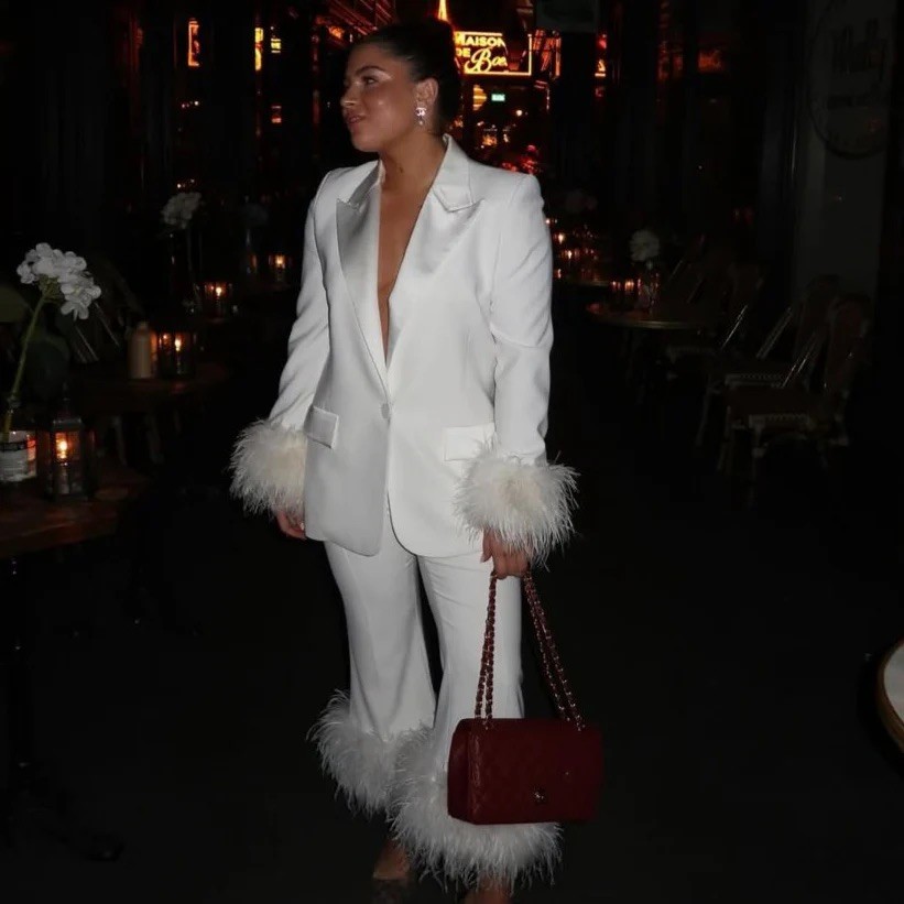 NADINE MERABI MARGOT WHITE BLAZER JACKET and trousers SIZE s / UK 8 *RRP £550 image 4