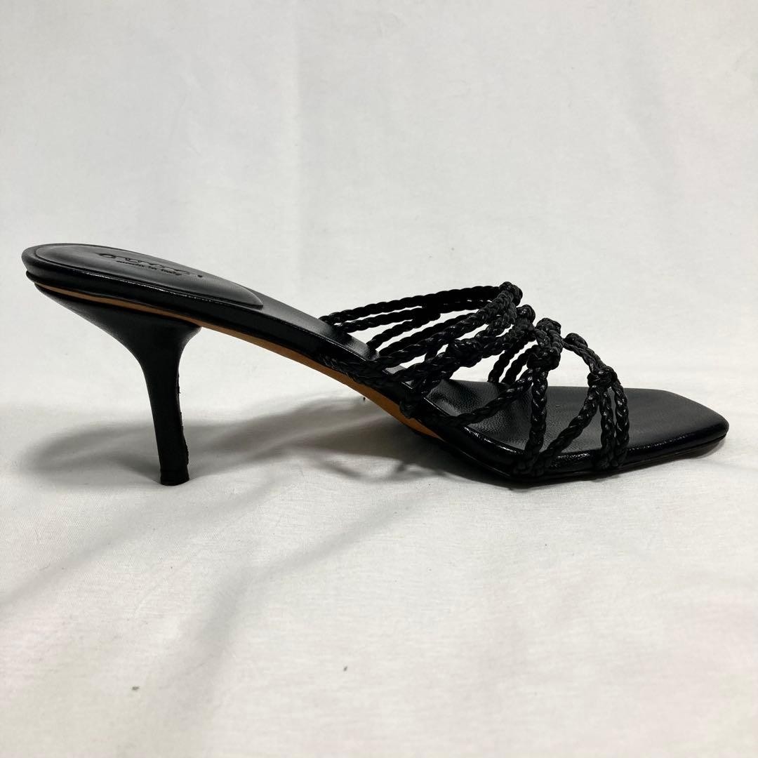 GUCCI Mules Sandals Heel Leather Black EU34.5/US4.5 116117c thumbnail 4