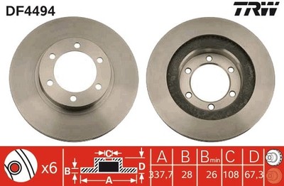 TRW DF4494 Brake Disc for LEXUS,TOYOTA,TOYOTA (FAW)