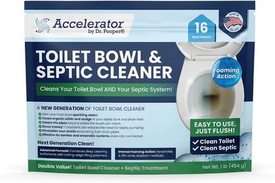 Dr. Pooper 2-in-1 Toilet Bowl & Septic Tank Cleaner   Stain & Odor Remover |