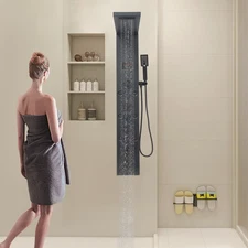 6-in-1 LED Shower Panel Smart Shower Panel Mechanism with LED Display Wall Mount
