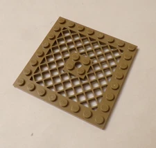 Lego x1 Dark Tan Modified 8x8 Plate With Grille, 4151 (028-432)