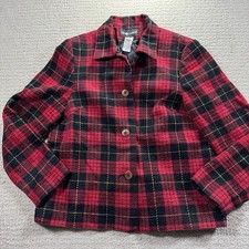 Vintage Sag Harbor Red Black Plaid Blazer Jacket Size 12