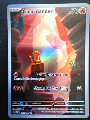 Pokemon TCG Charmander 168/165 SV 151 Illustration Rare Holo Basic 70HP EN