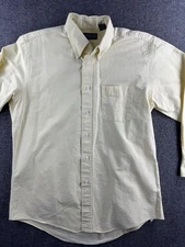 Lands End Hyde Park Oxford Shirt Mens Large 16 32 Button Down Made USA Pocket