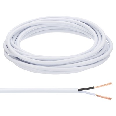 15Ft 18/2 PVC Ummantelter Kabel, 300V SVT Round Lampenkabel isoliert, Weiß