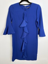 M&S Collection Blue Ruffle Mini Dress UK 8 Occasion Party Races Royalcore