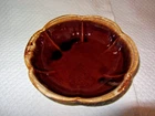 McCoy Rib bowl Brown drip glaze 8" diameter #7f28
