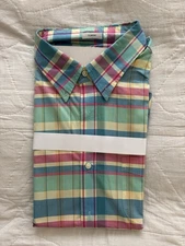 J Crew Plaid Long Sleeve Button Down Shirt Size XL Secret Wash Dry Cleaned